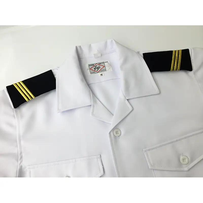 シャツ 船員服 半袖 開襟 パイロット シャツ 3Lサイズ 白 呉市