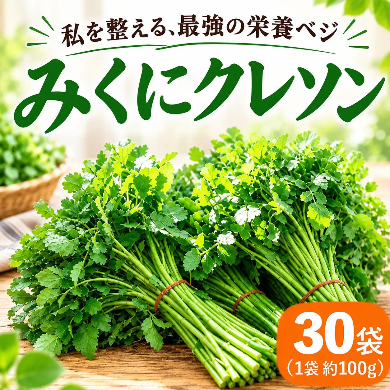 茨城県産 クレソン 100g×30袋 3kg