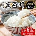 【ふるさと納税】＜令和7年産 先行予約！2025年9月から順次発送予定＞＜3・6か月定期便＞ 五百川 30〜60kg 選べる容量 お米 おこめ 米 コメ 白米 早場米 極早生品種 ご飯 ごはん おにぎり お弁当 頒布会 30kg 60kg【赤間農業開発株式会社】ta462・ta463