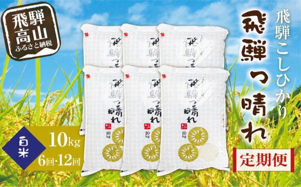 【令和8年産】【定期便】こしひかり飛騨っ晴れ 白米 10kg 6回 12回 お届け 生産者直送 お米 コシヒカリ 飛騨産 飛騨高山 アグリランド JF102VP