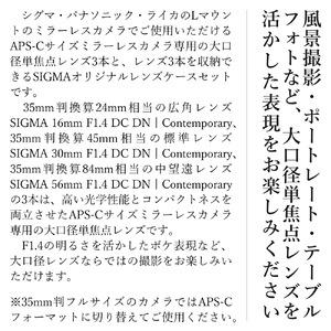 【Lマウント用】SIGMA APS-Cサイズ用 単焦点レンズ3本セット