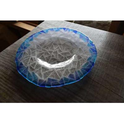 ふるさと納税 米原市 ガラスのお皿「MOZAIC PLATE」ブルー |  | 01