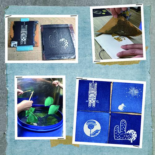 染めものワークショップ（藍の型染コースター）