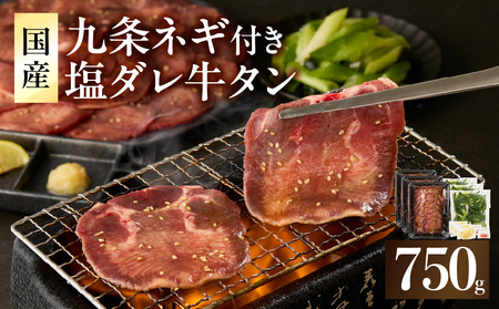「京都人気焼肉店」貴重！塩ダレ国産牛タン 九条ネギレモン付き 750g 093-41