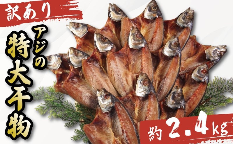 
            訳あり 特大 アジ 干物 約2.4kg  ひもの 詰め合わせ 干物 セット 徳島県 和田島 からお届け アジ 天日干し 干物 フィレ 冷凍 ひもの 正規品 干物 訳アリ ひもの 美味しい ひもの ノルウェー 人気 コスパ 送料無料 徳島県 小松島市 【北海道・東北・沖縄・離島配送不可】
          