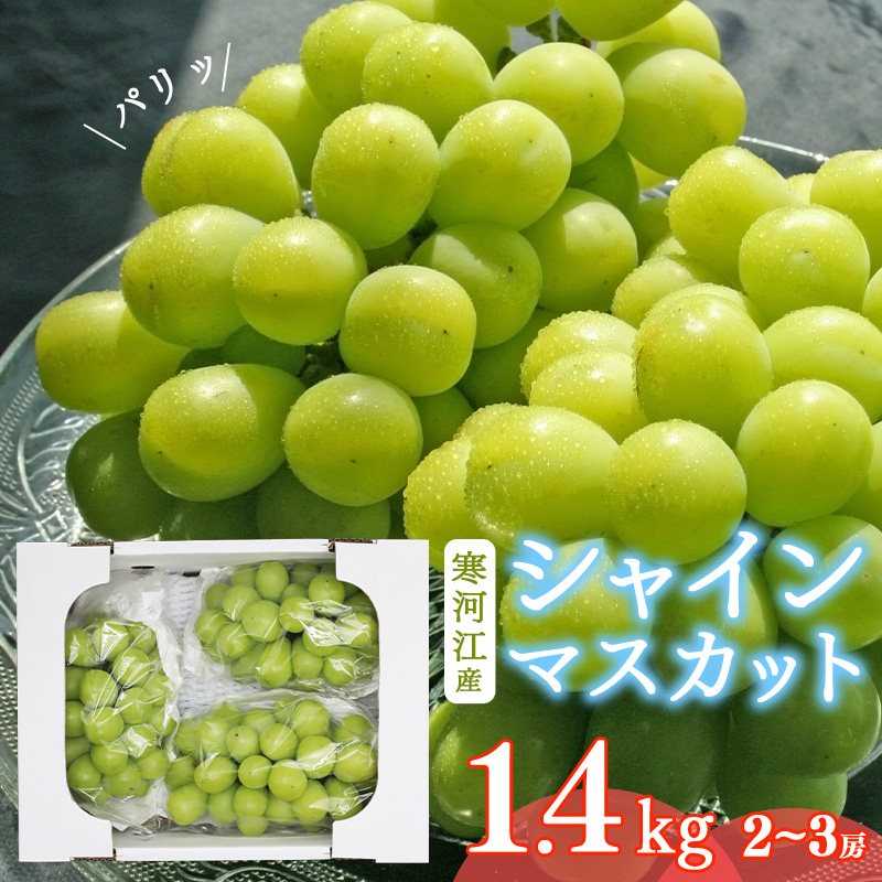 「シャインマスカット」 2-3房（計1.4kg） 山形産 【2025年9月下旬頃から10月下旬頃発送予定】 山形県産 2025年産 令和7年産　018-B-MM022