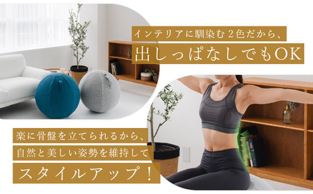 uFit Balance Ball　65cm【グレー】 【136006-1】ﾊﾞﾗﾝｽﾎﾞｰﾙ ｶﾊﾞｰ付き ﾄﾚｰﾆﾝｸﾞ 取手付き 洗濯可能 体幹 椅子 運動 筋肉 ﾊﾞﾗﾝｽ 在宅勤務 ｲﾝﾃﾘ