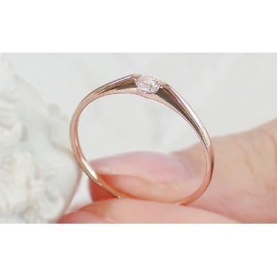 ふるさと納税 昭和町 【0.1ct】K18PG ダイヤモンド一粒リング　9号 |  | 02