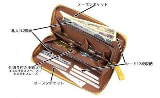 豊岡工房　牛革コインが分けられる長財布（3774-16）ピンク