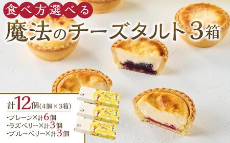 かにわしタルト店の食べ方選べる魔法のチーズタルト12個入り（4個入り×3箱）