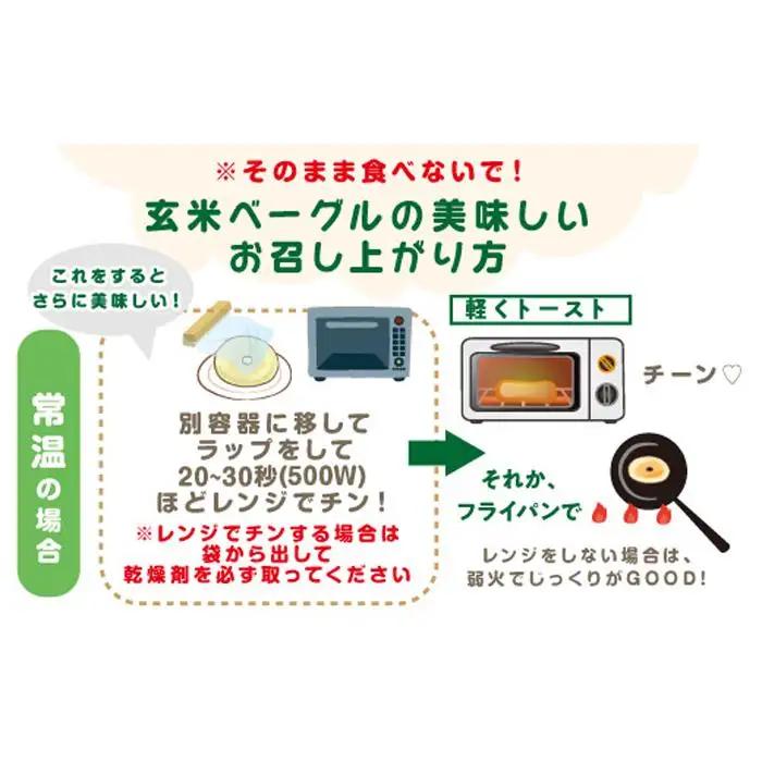 ＜定期便＞玄米ベーグル10個【冷凍】×3か月 栄養豊富・毎朝の習慣に_BR【定期便 玄米 ベーグル もちもち もっちり ふんわり 食物繊維 ミネラル 天然酵母 冷凍 無添加 手軽 国産小麦 おやつ 栄