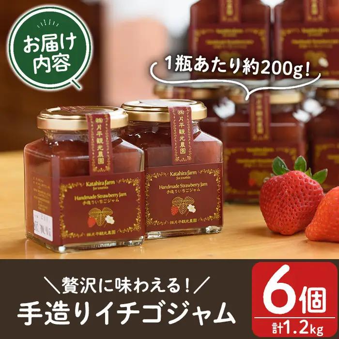 No.299 手造りイチゴジャム(約200g×6本) 国産 九州産 鹿児島県産 いちご イチゴ 苺 ジャム フルーツ 果物 手作り 手造り 調味料 小分け 贈答 プレゼント 着色料無添加 保存料無添加