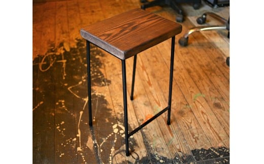 【鉄職人手作り】素朴なスツール <ばすぷすん工房> 　スツール クラフト 椅子 ハンドメイド 花台