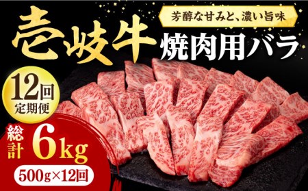 【全12回定期便】 壱岐牛 焼肉用 バラ（カルビ）500g《壱岐市》【株式会社イチヤマ】 肉 牛肉 焼肉 バラ カルビ BBQ [JFE046] 360000 360000円