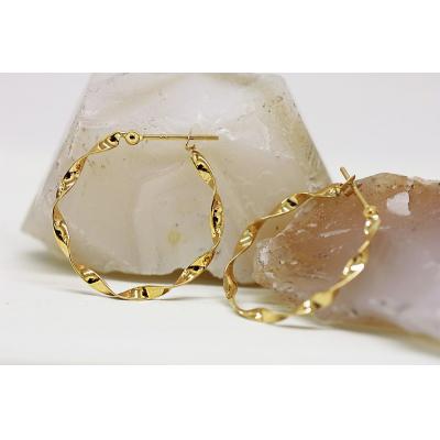 ふるさと納税 甲府市 K18 ねじり地金フープピアス 05420【L】 |  | 02