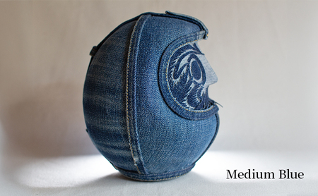 DENIM DARUMA "6" だるま 達磨 インテリア 置物 お祝い 縁起物 伝統 手作り おしゃれ デニム オリジナル オブジェ ギフト 贈り物 寒川町 神奈川 Light Blue