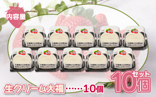 北海道 豊浦町 生クリーム大福いちご 10個 【 ふるさと納税 人気 おすすめ ランキング 果物 いちごイチゴ 苺 大福 生クリーム おいしい 美味しい 甘い 送料無料 】TYUN032
