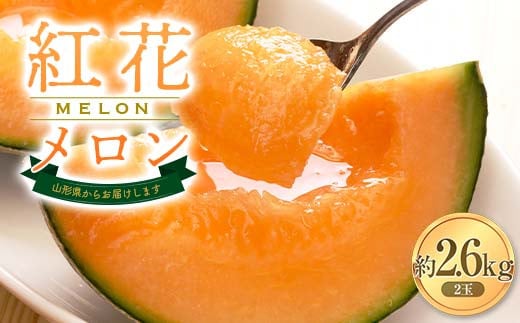 【2025年発送 先行予約】紅花メロン 3L 2玉 約2.6kg FSY-1017