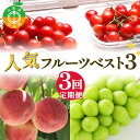【ふるさと納税】 2025年先行受付 【定期便3回】人気フルーツベスト3 さくらんぼ 桃 シャインマスカット 山形県 中山町 F4A-0489