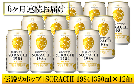 ◆6ヶ月定期便◆上富良野町発祥！伝説のホップ「ソラチエース」使用【SORACHI 1984】350ml×12缶 北海道 上富良野町 ソラチ1984 お酒 酒 飲み物 ビール 地ビール サッポロビール 