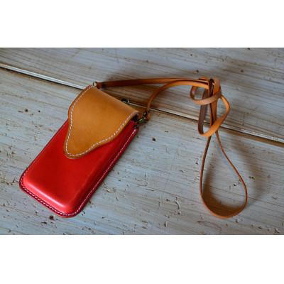 ふるさと納税 小浜市 スマホケースコンビ レッド(ショルダー付) | 