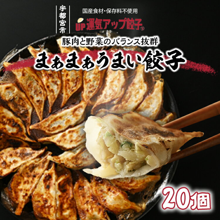 【ふるさと納税】宇都宮餃子 運気アップ餃子 まあまあウマイ餃子 20個 保存料不使用【 餃子 ぎょうざ 冷凍餃子 冷凍食品 惣菜 栃木県 宇都宮市 】※配送不可地域：離島