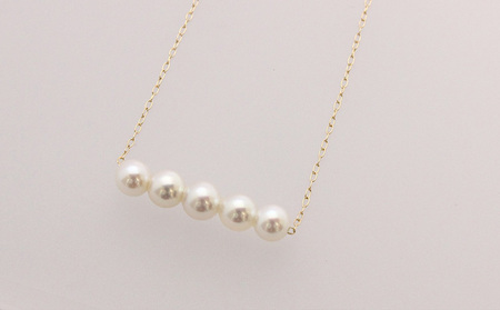 パール 5粒ネックレスYamashita-Pearl4.5-5.5mm パール A180-021006