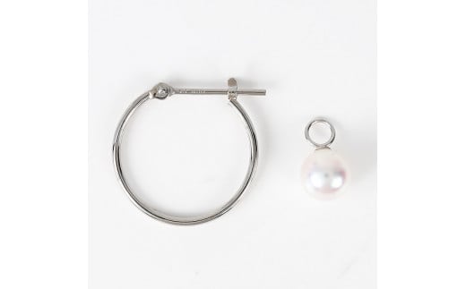 1094プラチナあこや本真珠2WAYフープピアス  プラチナ　Pt　あこや真珠　ピアス　伊勢志摩　アクセサリー　ジュエリー　フォーマル　カジュアル　ギフト　伊勢市　2WAY フープ