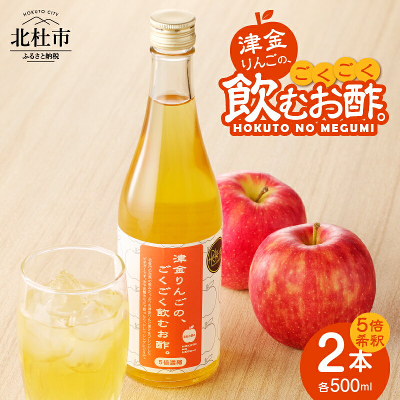 りんご 飲むお酢 500ml×2本セット 津金 りんご果汁 健康 お酢活 炭酸水 ドレッシング 送料無料