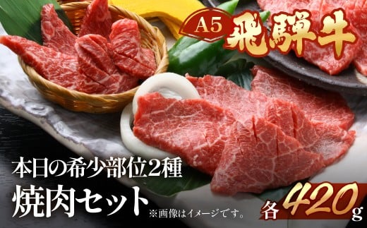 飛騨牛本日の希少部位2種焼肉セット 各420g  【冷凍】ブランド牛 国産 牛肉