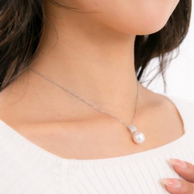 ふるさと納税 神戸市 【月影】白蝶真珠(南洋真珠) ダイヤモンド K18 ホワイトゴールド ペンダントトップ |  | 03