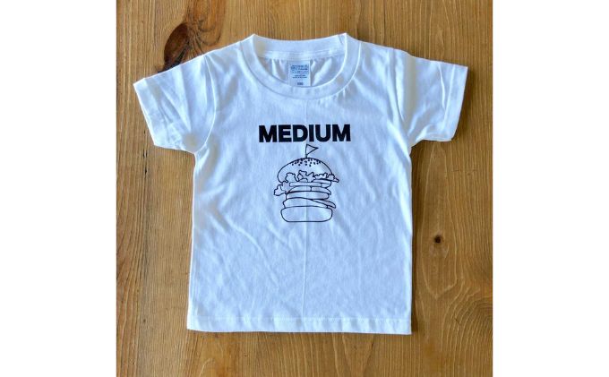 3人兄弟姉妹でおそろい/ハンバーガー SMALL×MEDIUM×BIG プリント/ Tシャツ3枚組ギフトセット【出産祝い・誕生日・ギフト・プレゼント】（80cm×100cm×130cm）