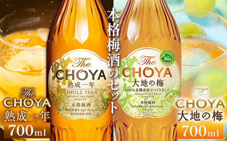 The CHOYA 熟成一年 700ml The CHOYA 大地の梅 700ml 計2本 