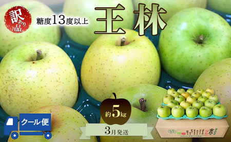 りんご王林 訳あり家庭用 青森県産 りんご【約5kg】【クール便】