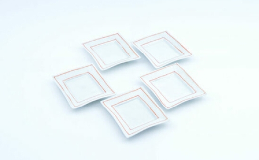 
                  【有田焼】赤線 長角銘々皿 5点セット / 小皿 / 佐賀県 / 株式会社まるぶん [41APCD008]
                