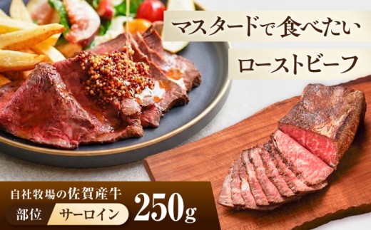 【牧場直送】佐賀産牛 サーロイン 自家製 ローストビーフ 250g【佐賀セントラル牧場】佐賀県産 牛肉 和牛 牛 ローストビーフ ろーすとびーふ お肉 肉 ヒレ ひれ 赤身 九州 佐賀県 白石町  白石 [IAH229]