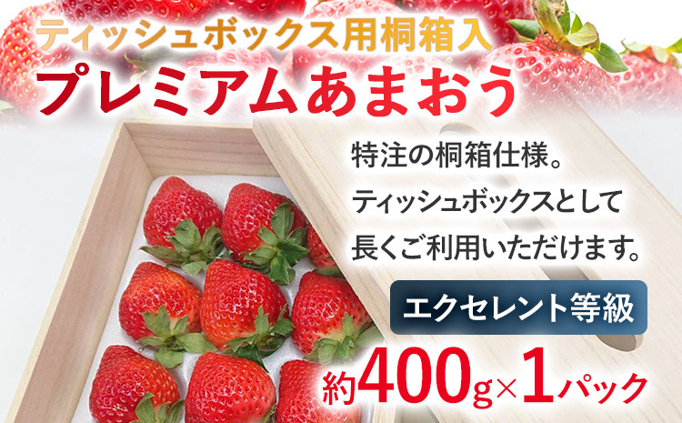 
            【2026年発送先行予約】ティッシュボックス用特別仕様の桐箱入りプレミアムあまおう　あまおうEX400ｇｘ1パック　ギフト、お祝い、贈答用 お取り寄せグルメ お取り寄せ 福岡 お土産 九州 福岡土産 取り寄せ グルメ 福岡県
          
