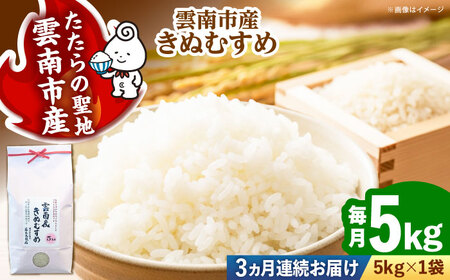 【全3回定期便】雲南市産きぬむすめ 5kg [AIDB102]きぬむすめ