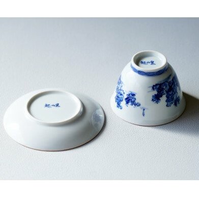 有田焼 手描き山水絵 せん茶碗皿セット(小)  起山窯 A20-315_イメージ5