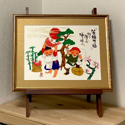 ふるさと納税 豊中市 岡本肇　手描き絵画【二福神】恵比寿&大黒天様-笑福万福ー |  | 03