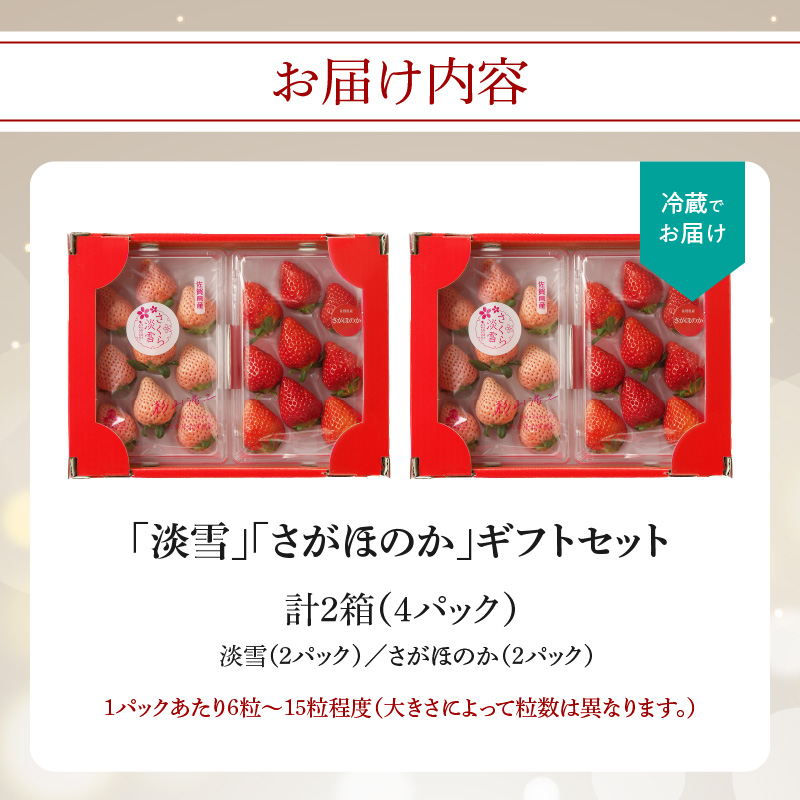 ★予約受付★杉山いちご農園 希少！白いちご「淡雪（あわゆき）」と「さがほのか」DX ギフトセット　2027年1月～5月中に順次配送