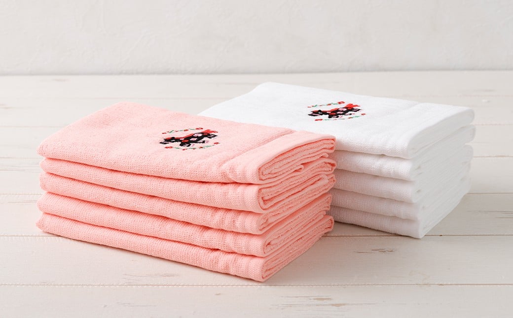 2026年干支タオル （10枚セット） 2種類×各5枚 【2026年2月下旬迄発送】 年内発送 ピンク ホワイト / タオル ハンドタオル  綿 日本製 日用品 雑貨