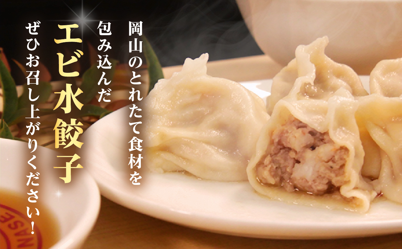 【ふるさと納税限定】エビ水餃子 40個【 水餃子専門店 海老 ぷるぷる もちもち 岡山県備前市 】