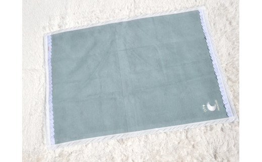 ベビー綿毛布 綿100% レース付刺繍入り アッシュグリーン｜ ベビー キッズ N mkm100 [2451]