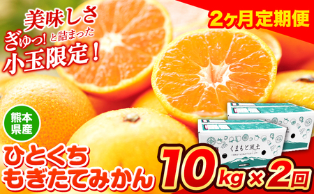 【先行予約】【2ヶ月定期便】訳あり みかん ひとくちもぎたてみかん 約 10kg (10kg×1箱)  S-3Sサイズ 訳あり S SS 3S ご家庭用 20kg 熊本県産 （荒尾市産含む） 小玉みか