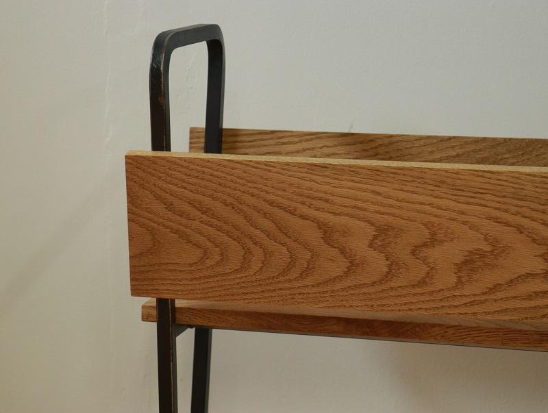 家具 アイアンとオークのプランター カバン置き Z095_イメージ4