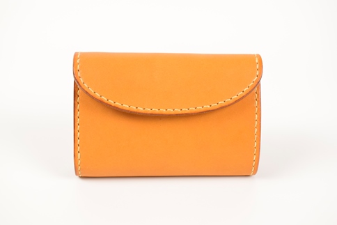 【minca】栃木レザーの三つ折り財布 ミドルサイズ ハンドステッチ滑らかな手触り/Middle wallet 01/キャメル　518【雑貨 ファッション 人気 おすすめ 】