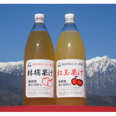 【ふるさと納税】【南信州あじさい農園】林檎果汁3本・紅玉果汁3本(無添加りんごジュース)【1587027】