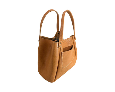 【 八幡レザー 】かご型 トートバッグ キャメル 【DP12W】 カバン 鞄 かばん トートバッグ 牛革 レザー 軽量