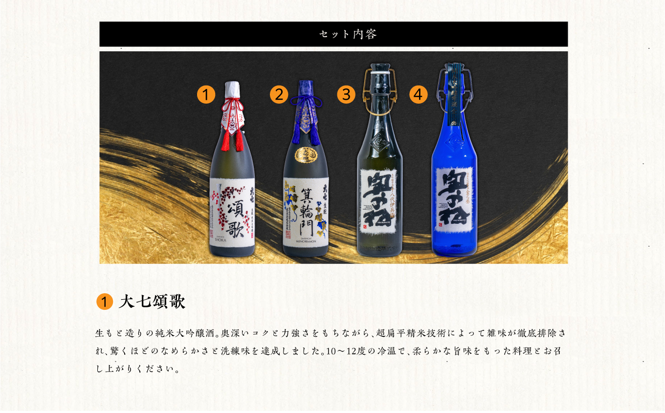 二本松堪能セット「頌歌「箕輪門」「金之丞」「十八代伊兵衛」1800ml×合計4本 お酒 日本酒 人気 ランキング おすすめ ギフト 故郷 ふるさと 納税 福島 ふくしま 二本松市 送料無料【道の駅「安